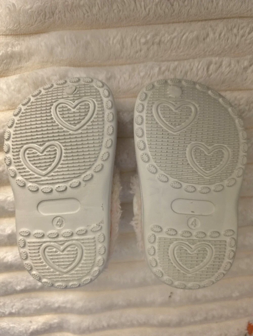 Next Kids Neutral Bear Faux Fur Lined Clog Slippers Beige Warm Cozy
